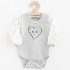Detský eshop: Dojčenské bavlnené body s dlhým rukávom New Baby Srdiečka