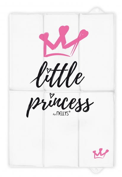 Detský eshop: Cestovná prebaľovacia podložka, mäkká, little princess, nellys, 60x40cm, biela, ružová