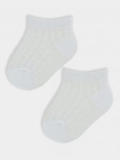 Detský eshop: Dojčenské žakárové ponožky so vzorom, biele