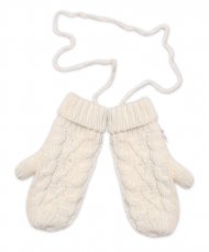 Detský eshop: Dámske pletené palčiaky s fleecovou podšívkou baby nellys, smotanové