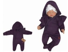 Detský teplákový overal s volánikmi a kapucňou, fialový, od značky Z&Z