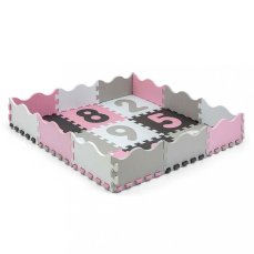 Detský eshop: Penové puzzle podložka ohrádka Milly Mally Jolly 3x3 Digits Pink Grey