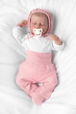 Detský eshop: Pletené dojčenské polodupačky hand made, baby nellys, ružové
