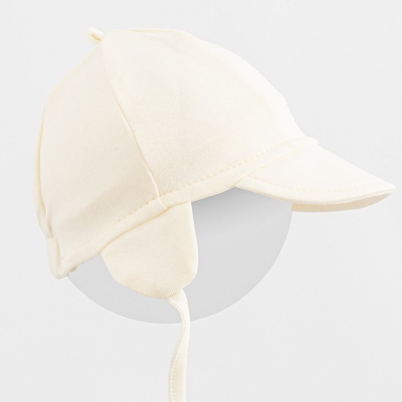 Detský eshop - Detská bavlnená čiapka so šiltom Casually dressed cream