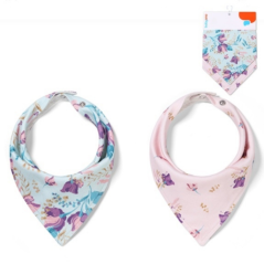 Detský eshop - Detský detský podbradník/šatka 2D sada Floral, lila/mätová