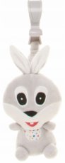 4Baby Závesná plyšová hračka s pískatkom, Rabbit, sivá