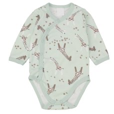 Detský eshop: Zavinovacie dojčenské body + polodupačky, bavlna, 2d sada, mbaby, žirafy mäta