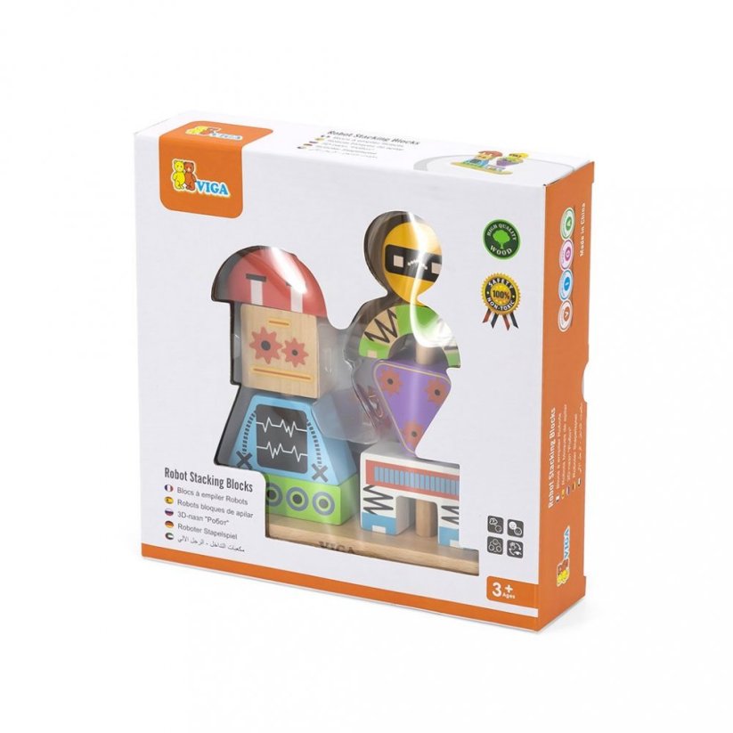 Detský eshop - Drevené kocky Robot