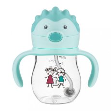 Detský eshop - Kúzelná fľaška so slamkou a závažím 250 ml mint