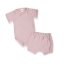 2-dielana letná mušelínová súpravička – body s krátkym rukávom a kraťasky (ružová) od značky Makoma - Veľkosť: 62 (2-4m)