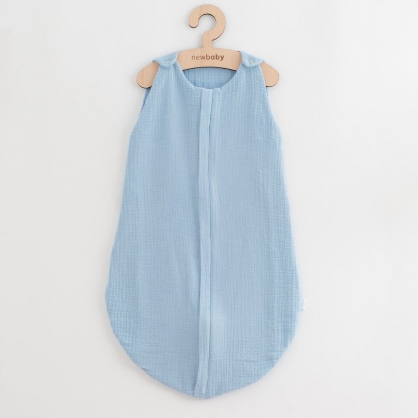 Detský eshop: Mušelínový spací vak pre bábätká New Baby modrý