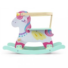 Detský eshop: Drevený hojdací koník s operadlom Milly Mally Lucky 12 Unicorn