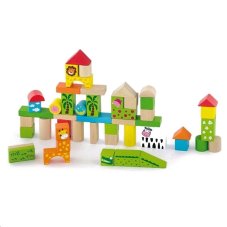 Detský eshop - Drevené kocky pre deti ZOO 50 dielikov (poškodený obal)