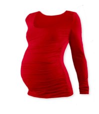 Detský eshop: Tehotenské tričko johanka s dlhým rukávom - červená, značka Jožánek