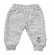 Pletené dojčenské nohavice Hand Made Baby Nellys, sivé