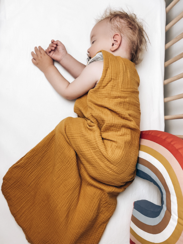 Detský eshop - Oboustranný lehký mušelínový spací pytel Sunflower 4-24 měsíců M