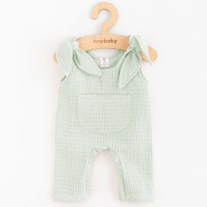 Detský eshop: Dojčenské mušelínové zahradníčky New Baby Comfort clothes šalviová