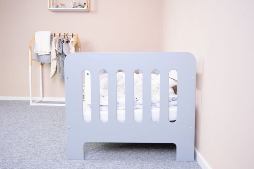 Detský eshop: Detská posteľ so zábranou New Baby ERIK 140x70 cm bielo-sivá