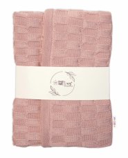 Luxusná bavlnená pletená deka, dečka CUBE, 80 x 100 cm - pudrovo ružová, značka Baby Nellys