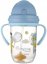 Detský eshop: Nevylievací dojčenský hrnček so slamkou a závažím bonjour paris  - modrý, 270 ml, značka Canpol Babies