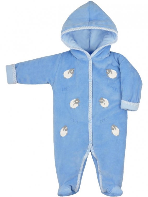 Zimná dojčenská kombinéza Bobash Fashion Ovečky modrá