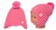 Detská zimná čiapka s brmbolcom Smile, Baby Nellys - ružová, veľ. 48-54 cm - Veľkosť: 104 (2-4r)