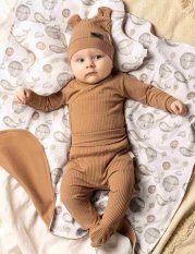 Detský eshop: Dojčenské bavlnené polodupačky Nicol Miki hnedá
