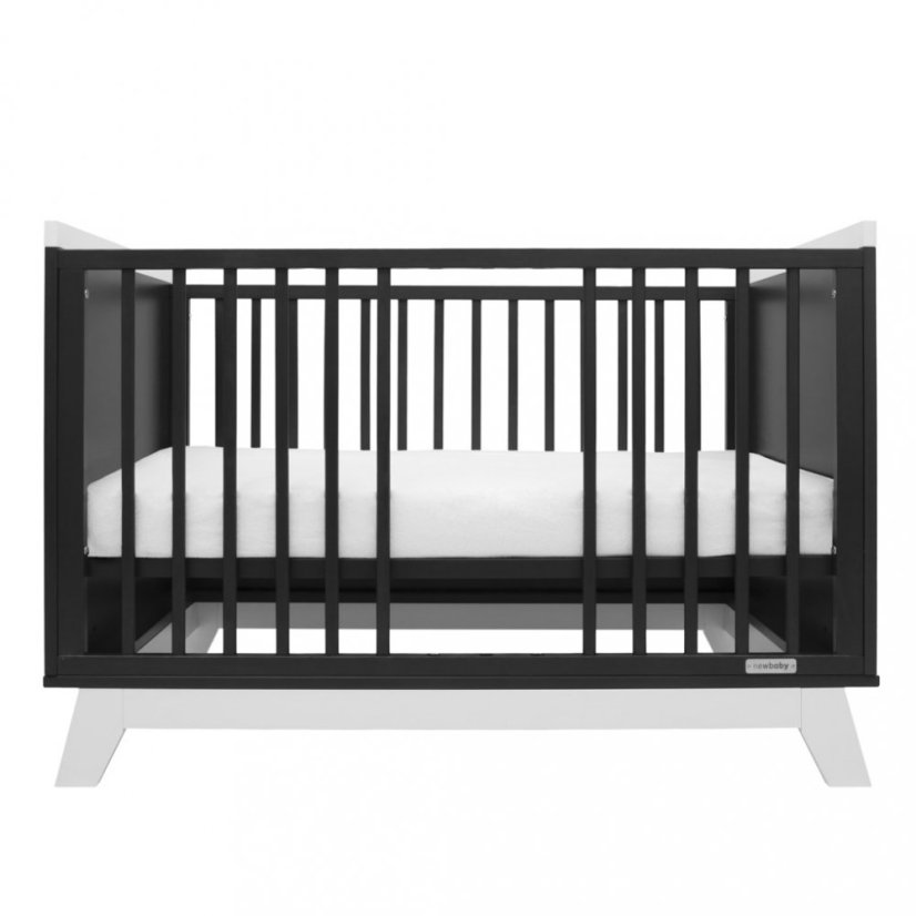 Detský eshop: Detská postieľka so zábranou New Baby MARCUS 120x60 cm grafit/biela