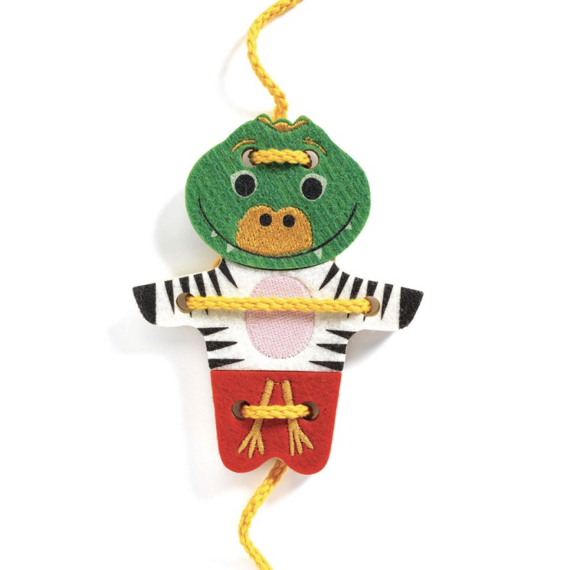 Feltimix, skladanie zvieratiek prevliekaním, drevená edukatívna hra, od 2 rokov, značka Djeco