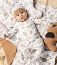 Dojčenské bavlnené body s bočným zapínaním dlhý rukáv Nicol Miki