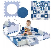 Detský eshop: Penové puzzle, podložka shapes, modrá, 36 dielikov