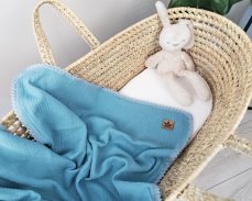 Luxusná dvojvrstvová mušelínová detská deka, 75 x 100 cm, modrá, značka Baby Nellys