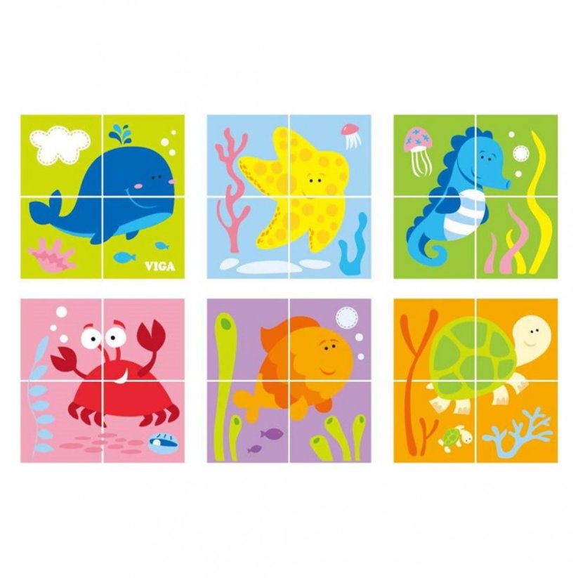 Detský eshop: Drevené puzzle kocky pre najmenších Viga Veľryba