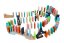 Detský eshop: Drevené aktívne farebné domino, 128 ks, značka Adam Toys