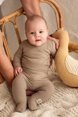 2-dielana rebrovaná súpravička - body +  nohavice NATURAL HARMONY cappuccino od značky Makoma
