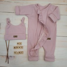 Letný bavlnený overal na zips + čiapka (74-86) Candy Pink od značky Kazum