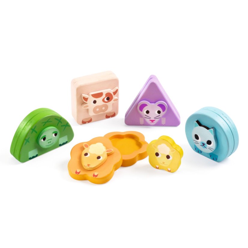 Kimami Farma, motorická hračka a skrývačka pre batoľatá, 2v1, od 12 mesiacov, značka Djeco