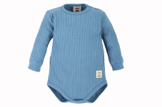 2-dielana rebrovaná súpravička - body + nohavice NATURAL HARMONY modrá od značky Makoma