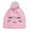 Zimná čiapka s brmbolcom + šál, Kitty, Baby Nellys - ružová, veľ. 54/58 - Veľkosť: 122 (6-7r)