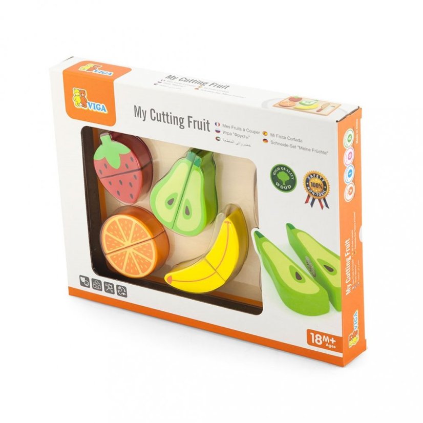 Detský eshop - Drevená súprava na krájanie ovocie