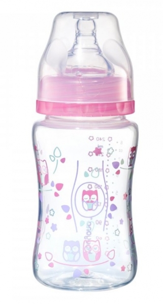 Detský eshop: Antikoliková fľaštička so širokým hrdlom baby ono - ružová, značka BabyOno