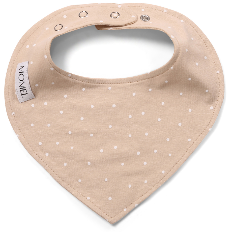 Detský drooler s nastaviteľnou veľkosťou, DOTS Beige, béžová, 0-24 mesiacov, od značky Moniel