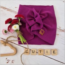 Široká turbanová čelenka (0-3 roky) slivková, od značky Z&Z