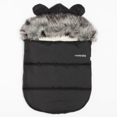 Detský eshop: Luxusný zimný fusak s kapucňou s uškami New Baby Alex Fleece black