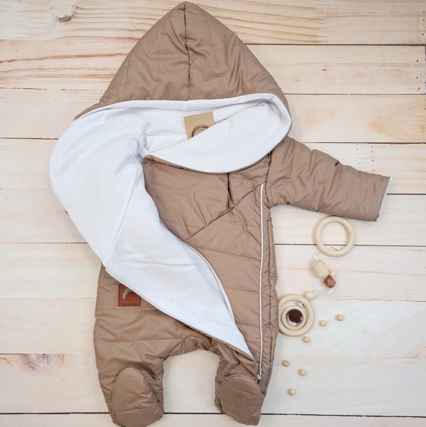 Zimná prešívaná detská kombinéza s bavlnenou podšívkou, z&z - hnedá