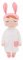 Handrová bábika Metoo XL s uškami v bielych šatičkách, 70cm