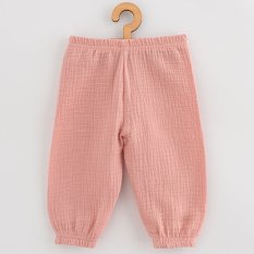 Detský eshop: Dojčenské mušelínové nohavice New Baby Feeling ružová