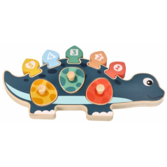 Detský eshop - Edukačná hračka puzzle s číslami, , Dinosaurus mamička, modrý