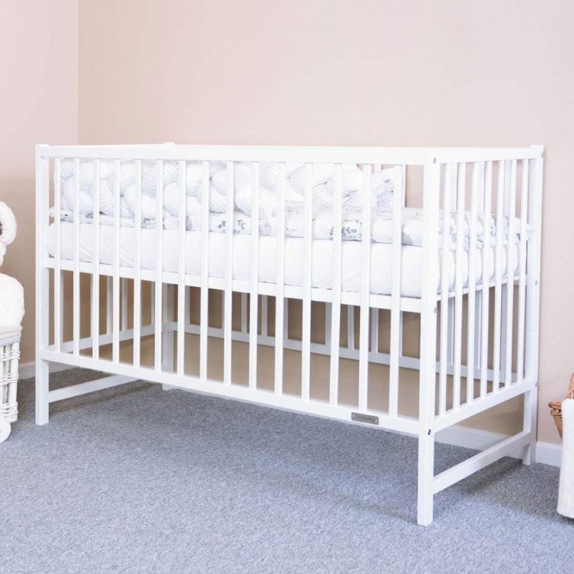 Detský eshop: Detská postieľka New Baby BASIC so sťahovacou bočnicou biela