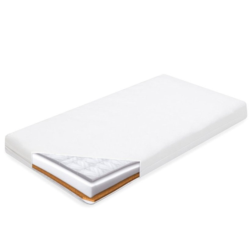 Detský eshop - Detský matrac STANDARD 120x60x11 cm pohánka-molitan-kokos biely
